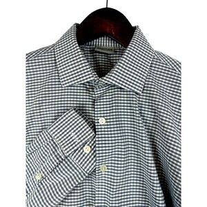 Reaction Kenneth Cole Slim Fit Gingham Dress‎ Shirt Men's Size 15 1/2 32/33